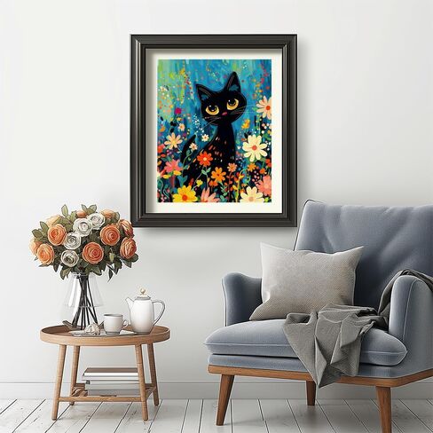 Natuyalo Paint by Number Kits for Adults Paint by Numbers for Adults Beginner, DIY Paint by Numbers for Ideal Gift Home Wall Decor (The Cat in The Garden, 16x20 Inch) in Saudi Arabia