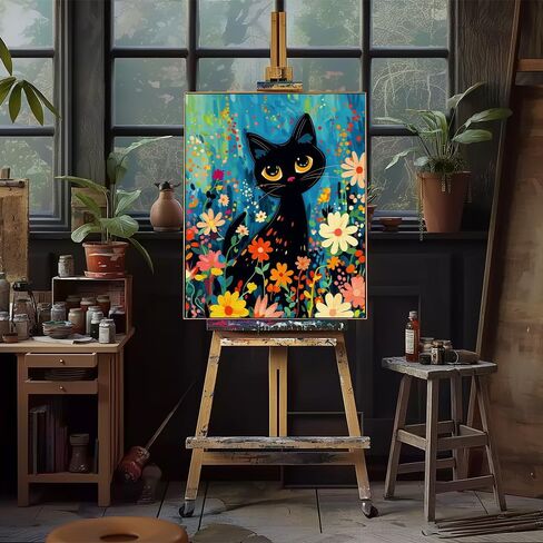 Natuyalo Paint by Number Kits for Adults Paint by Numbers for Adults Beginner, DIY Paint by Numbers for Ideal Gift Home Wall Decor (The Cat in The Garden, 16x20 Inch) in Saudi Arabia