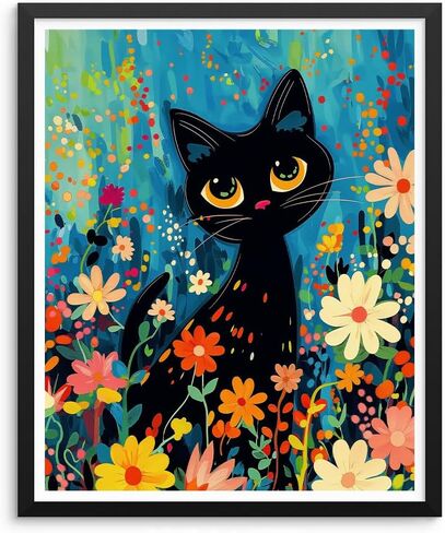 Natuyalo Paint by Number Kits for Adults Paint by Numbers for Adults Beginner, DIY Paint by Numbers for Ideal Gift Home Wall Decor (The Cat in The Garden, 16x20 Inch) in Saudi Arabia