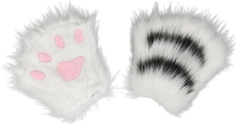 Cat Paw Gloves Therian Paws Therian Gear Furry Paws Cosplay Fluffy Mittens in Saudi Arabia