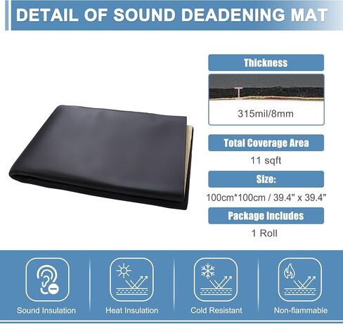 ACROPIX 236mil 6mm 4sqft Universal Sound Deadener Mat 19.7" x 31.5" Closed Cell Foam Heat Shield Material for Car Boat Hood Engine Black - Pack of 1 in Saudi Arabia
