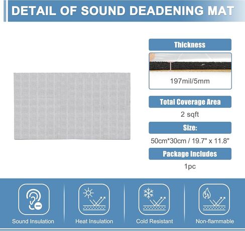ACROPIX 236mil 6mm 4sqft Universal Sound Deadener Mat 19.7" x 31.5" Closed Cell Foam Heat Shield Material for Car Boat Hood Engine Black - Pack of 1 in Saudi Arabia