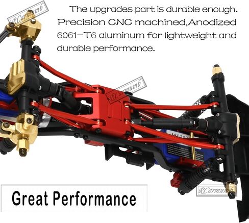 Upgrades for 1/18 TRX4M RC Crawler,Aluminum Alloy Front Rear Adjustable Shock Towers,Gearbox Housing,Transmission Mount,Steering Servo Mount & Chassis Links Hops up,Red in Saudi Arabia