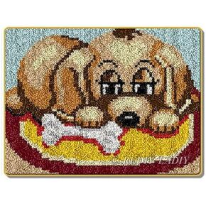 Clubevy DIY Craft Latch Hook Rug مزلاج هوك أطقم للبالغين والأطفال DIY مجموعات صنع السجاد مع قماش نسيج مجموعات البساط الكروشيه غزل السجاد التطريز ممسحة هدية الإبداعية ديكور المنزل