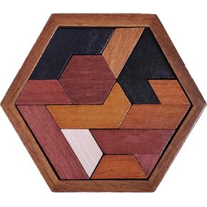 Hexagon Wooden Puzzle Toy - Brain Teasers for Kids Ages 10-12. Also Great Brain Teaser Puzzles for Adults