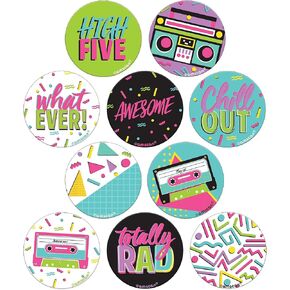 Awesome Party Buttons - 1.69" x 1.69" (Pack of 10) - Colorful Assorted Design Metal Pins - Unique and Fun Accessory for Events and Celebrations