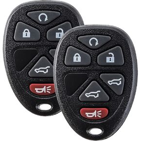 Pilida Car Key Fob Keyless Entry Remote Compatible with 2007-2015 Chevy Tahoe Traverse Suburban GMC Acadia Yukon Buick Cadillac Replacement 5 Button OUC60270 15913415 2 Pack
