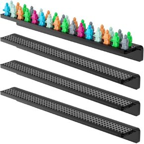 4Pack Acrylic Minifigure Display Case Holds Up to 96 Figures, Wall Mount Acrylic Floating Shelf Display with Brick Building Baseplates, Clear Figure Display Minifig Organizer