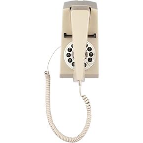 Landline Phones for Home, Corded Wall Phone, Retro House Phone for Seniors, Basic Trimline Corded Phone, No AC Power Required, Wall-Mountable Telephone (Black)