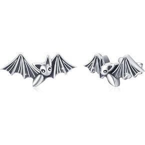 Bat Earring for Women925 Sterling Silver Bat stud Earring Cute Bat Animal Earrings Hypoallergenic Stud Earring Bat Jewelry Halloween Birthday Party Gifts