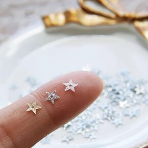 5mm/0.2" Tiny Sparkling Sew on Star Sequins, Mini Sparkling Sequins, in 3 Color, for All Crafting Projects, Pack of About 5 Grams