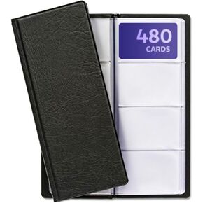 Business Card Holder Organizer - Book for 480 Cards - Space-Saving Black Business Card Wallet - Credit Card & Name Card Holder