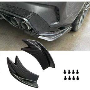 Universal Rear Diffuser Car Spoiler, Rear Bumper Lip Body Canard Spoilers Black Lip Side Skirt Spoiler Splitter Protector Exterior Decoration Trim Kit Anti-Scratch (10.6inch,Carbon Fiber)