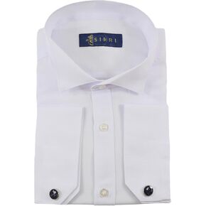 Boys Slim Fit Tuxedo White Shirt with Wing Fly Collar and Detachable Cufflinks - Cotton Blend for Formal Occasions