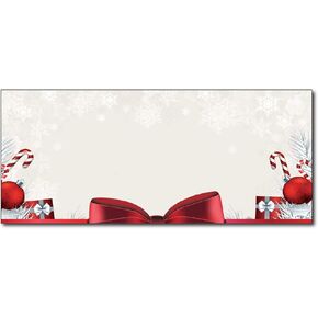 Holiday Present Decorative Winter Mailing Envelopes - #10 Business Letter Size - 80 Christmas Envelopes