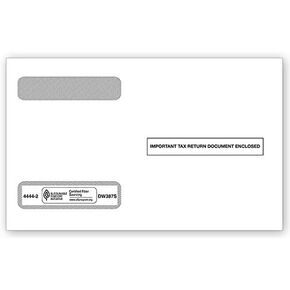 Tax Envelopes Designed for W2 Forms 4 Up Horizontal Format, Double-Window Self-Seal Security Envelopes, 25 Pack
