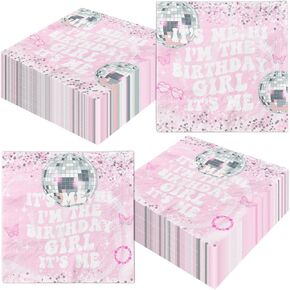 Pink Its Me Hi Im The Birthday Girl Its Me Nakpins, 40Pcs Pink Girl Nakpins Disposable Its Me Hi Im The Birthday Girl Its Me Music Nakpins for Girl birthday party
