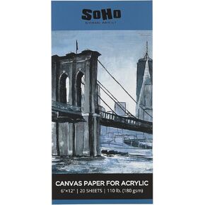 SoHo Urban Artist Acrylic Canvas Pads - Textured Canvas Paper Pad for Painting, Drawing, Pastels, Travel, & More! - [2-Pack - 16x20"]