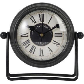 NIKKY HOME Small Retro Table Clock, Silent Non-Ticking Classic Battery Operated Vintage Mantel Desk Shelf Clock for Living Room