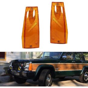 For 1984-1996 Jeep Cherokee/1986-1992 Jeep Comanche/1984-1985 Jeep Wagoneer Front Bumper Signal Side Marker housing Smoked Lens 56000110, CH2551113, 56000111, CH2550113