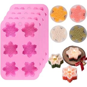 قوالب سيليكون لصابون شموع ندفة الثلج لعيد الميلاد، قالب خبز حلوى الشوكولاتة، رقائق الثلج من راتنجات الإيبوكسي المصنوعة يدويًا (1) in Kuwait