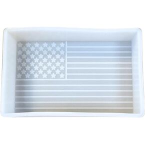 American Flag Freshie Silicone Mold 3 x 4.5 x 0.8" Patriotic USA 4th of July Scented Aroma Beads Supplies Resin, Car Candles, Soap Oven Safe Bake Heat Resistant to 400 F