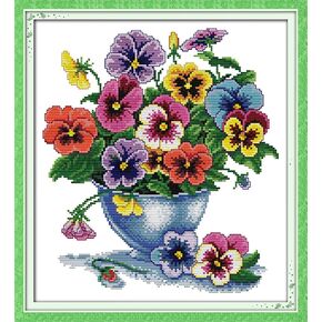 CaptainCrafts Cross Stitch Kits for Adults Sunflower Stamped Cross Sttich Printed 14CT Fabric Cross Stitching DIY Art DMC Needlecrafts Embroidery Kit for Adults (Preprinted 14CT, Sunflower)