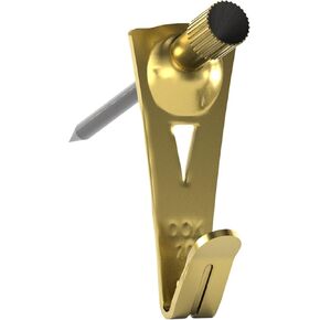 OOK 50674 Professional Picture Hangers, Reusable Art Hooks, Padded, Brass, 50lbs (10 Set) Gold