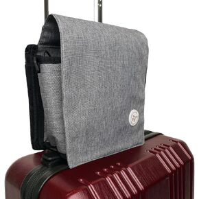 Luggage Cup Holder Travel Bag - Suitcase Drink Caddy With Cover - Freehand Airplane Drink Carrier Attachment - Travelers Coffee Gadgets Essentials With Cover (Black)