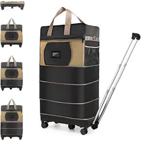 Expandable Foldable Suitcase Luggage with Telescoping Handle Travel Large Capacity Luggages with Removable Spinner Wheels Rolling Collapsible Duffle Bag for Men Women