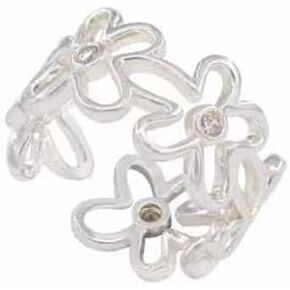 Hollow Flower Ring for Women Girls CZ Crystal Open Statement Ring Eternity Ring Wrap Finger Band Promise Rings Engagment Band