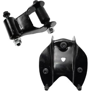 TRQ Rearward Leaf Spring Shackle & Bracket Hanger Set LH Driver or RH Passenger Side for 1997-2004 Ford F150 / 1997-1999 F250