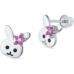 أقراط من الفضة الإسترليني عيار 925 مطلية بالروديوم ومرصعة بالزركونيا المكعبة على شكل أرنب للفتيات الصغيرات in Kuwait