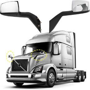 Hood Mirrors Truck Assembly Replacement Hood Mirrors Assembly Fit for Volvo VNL 2004-2017 (Chrome, Left)