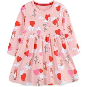 Toddler Girl Long Sleeve Dress Stripe Christmas Cotton Casual Fall Autuman Tunic Playwear Basic Shirt Party Dresses