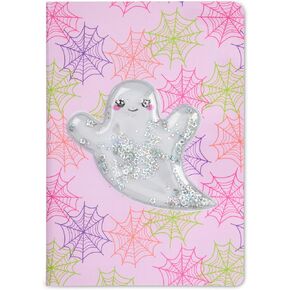 iscream Spooky Season Floating Glitter Halloween Holographic Accent Book-Bound Lined-Page 5.75" Notebook - Sweet Ghost