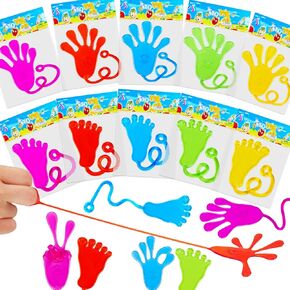 24pcs Sticky Hands Feet for Kid Party Favor Goodie Bag Stuffer Treasure Box Toy Classroom Prize Student Return Gift Bag Stuff Bulk Toy Pinata Filler Elementary School Small Favor Slap Hand Supplies
