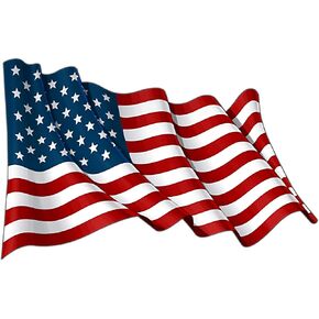 Rogue River Tactical USA Flag Sticker Bumper Sticker Car Decal Gift Patriotic American Wavy United States (Large 10x6)