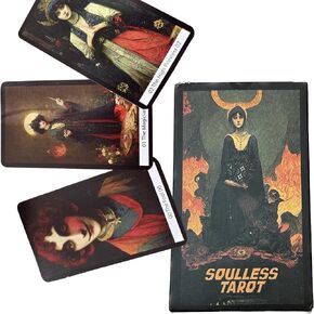 Atesswy Soulless Tarot: مجموعة حدس داكن مكونة من 78 بطاقة - استكشف الظلال بأناقة الفن الحديث (الحجم القياسي: 120 مم × 70 مم / 4.75 بوصة × 2.75 بوصة)