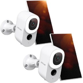 SV3C Solar Security Cameras Outdoor, 2K Wireless WiFi Indoor Battery Camera for Home, with 14 Spotlight Color Night Vision, 2-way Audio, Siren, PIR Human Detection, Waterproof, Cloud & SD Card Storage