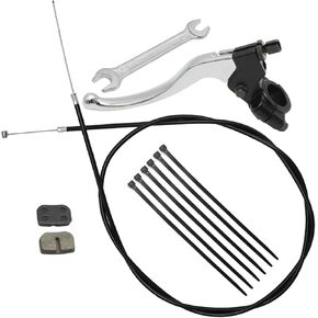 Left Clutch Brake Handle Lever 22mm 7/8" with Cable Brake Pads 61'' Replacement for Coleman CT100U CC100X 98cc 3HP MBX10 for Mini Bike Parts Mini Bike Motorsports Pit Dirt Bike (black)