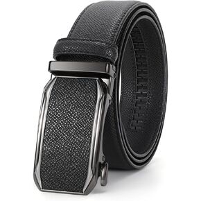SANSTHS Ratchet Belts for Men, Leather Ratchet Belt Mens Ratchet Belt with Adjustable Buckle Men Belt Fit Everywhere