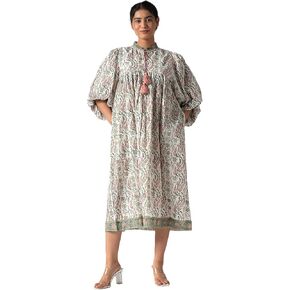 Summer Dresses for Women 2024 Casual Long Sleeve Floral Block Print Loose Sundress with Pocket Partywear