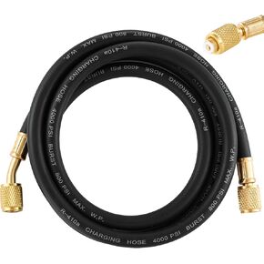 R410A AC Refrigerant Charging Hoses, R410A HVAC Charging Hose with 1/4’’ SAE Flare for R410A R22 R134A R12 R502 Air Condition System, 59 Inch Length