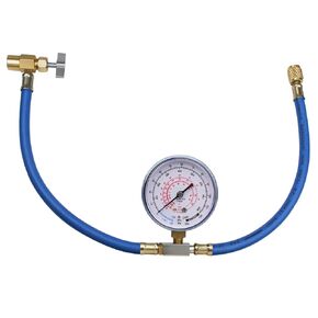 BACOENG R134A AC Freon Refrigerant Recharge Charge Hose Kit, 1/4" Can Tap with Gauge - R134a Can to R-12/R-22 Port, Not Applicable to Automobile