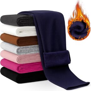 Girls Fleece Lined Leggings Kids Winter Warm Pants Full Length Cotton Leggings for Girls