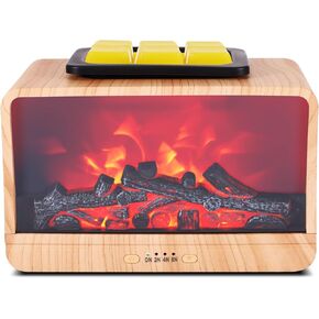 Wax Melt Warmer, Electric Fireplace Wax Warmer with 4 Timer Wax Melter for Scented Wax, Christmas Wax Burner Flame Fragrance Oil Burner for Home Bedroom Bathroom Office Decor & Gift