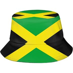 Jamaica Flag Bucket Hat for Men Women，Packable Outdoor Jamaica Jamaican Sun Hat Beach Fisherman Cap for Travel Hiking