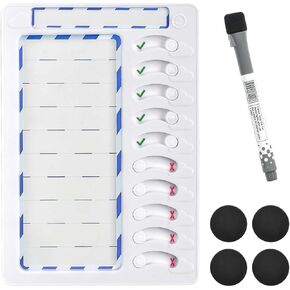 Chore Chart for Kids to Do List Checklist Board Erasable Routine Chart Planning Board for Fridge with Magnetic Marker 2 Pack