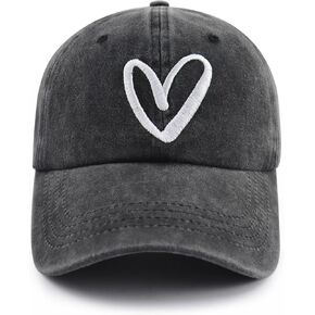 Heart Hat for Women Men, Adjustable Embroidered Cotton Valentines Love Baseball Cap